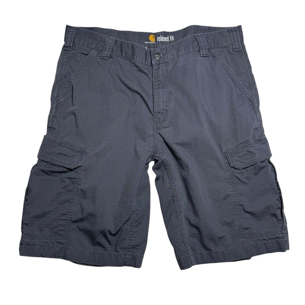 Carhartt Mens Relaxed Fit Cargo Shorts 38 Gray Ripstop Utility Gorpcore